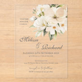 Elegant Floral Wedding Acrylic Invitation Acryl Uitnodigingen (Voorkant)