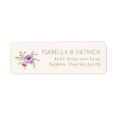 Elegant Floral Wedding Address Label (Voorkant)