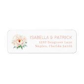 Elegant Floral Wedding Address Label (Voorkant)