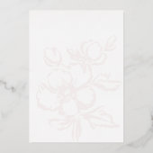 Elegant Floral Wedding Boms Folie Uitnodiging (Achterkant)