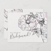 Elegant Floral Wedding Bridesmaid proposal Kaart (Voorkant / Achterkant)