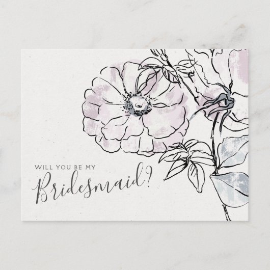 Elegant Floral Wedding Bridesmaid proposal Kaart (Voorkant)