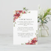 Elegant Floral Wedding Cocktail Menu (Debout devant)