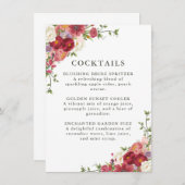 Elegant Floral Wedding Cocktail Menu (Devant / Derrière)
