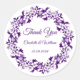 Elegant floral wedding design ronde sticker