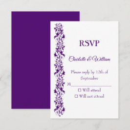 Elegant floral wedding design RSVP kaartje