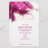 Elegant Floral Wedding Dinner Menu Kaart (Voorkant / Achterkant)