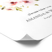 Elegant Floral Wedding Favor Sign Poster (Hoek)