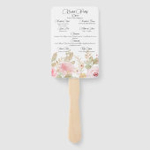 Elegant Floral Wedding gepersonaliseerd programma Handwaaier (Achterkant)