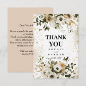 Elegant Floral Wedding Hartelijk dank Bedankkaart (Voorkant / Achterkant)
