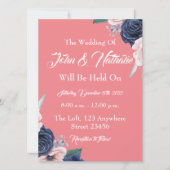 Elegant Floral Wedding Inture Kaart (Voorkant)