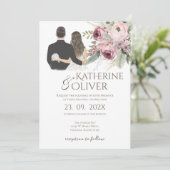 Elegant Floral Wedding Invitation (Debout devant)