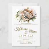 Elegant Floral Wedding Invitation (Devant)