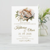 Elegant Floral Wedding Invitation (Debout devant)