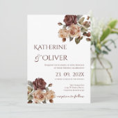 Elegant Floral Wedding Invitation (Debout devant)