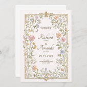 Elegant Floral Wedding Invitation  (Devant / Derrière)