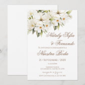 Elegant Floral Wedding Invitation (Devant / Derrière)