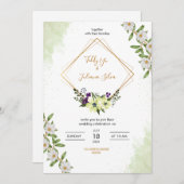 Elegant Floral Wedding Invitation (Devant / Derrière)