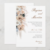 Elegant Floral Wedding Invitation (Devant / Derrière)