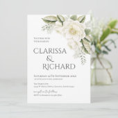 Elegant Floral Wedding Invitation (Debout devant)