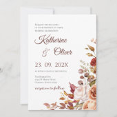 Elegant Floral Wedding Invitation (Devant)