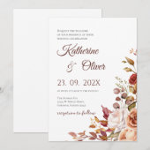 Elegant Floral Wedding Invitation (Devant / Derrière)
