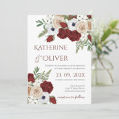 Elegant Floral Wedding Invitation (Debout devant)