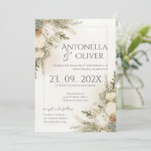 Elegant Floral Wedding Invitation (Debout devant)