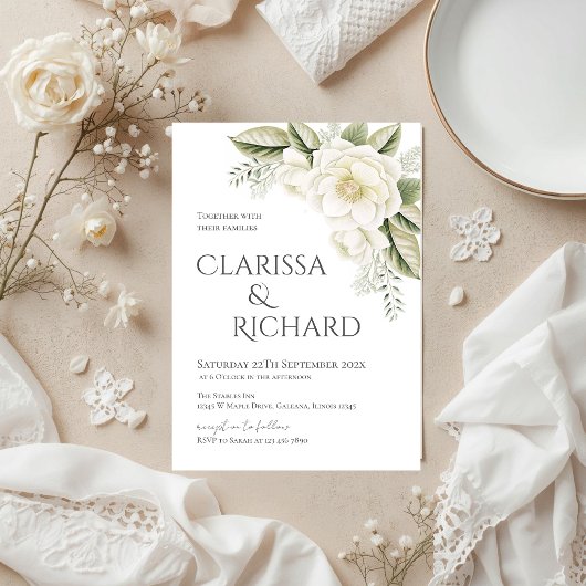 Elegant Floral Wedding Invitation
