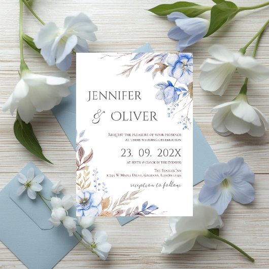 Elegant Floral Wedding Invitation