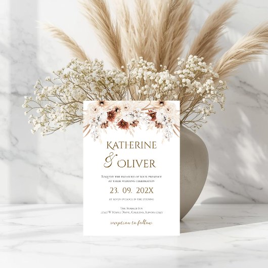 Elegant Floral Wedding Invitation