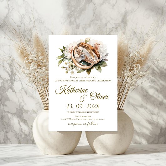 Elegant Floral Wedding Invitation