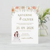 Elegant Floral Wedding Invitation (Debout devant)