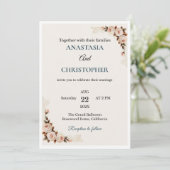 Elegant Floral Wedding Invitation (Debout devant)