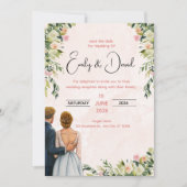 Elegant Floral Wedding Invitation (Devant)