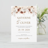 Elegant Floral Wedding Invitation (Debout devant)