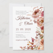 Elegant Floral Wedding Invitation (Devant)