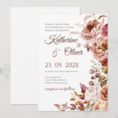 Elegant Floral Wedding Invitation (Devant / Derrière)