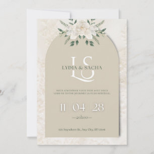 Elegant Floral Wedding Invitation Arch Design