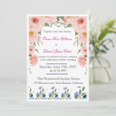 Elegant Floral Wedding Invitation | Blush Pink  (Debout devant)