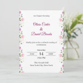 Elegant Floral Wedding Invitation Card (Debout devant)