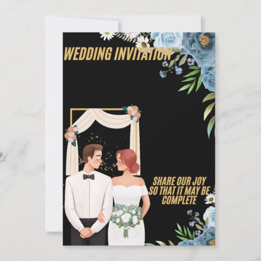 Elegant Floral Wedding Invitation Card (Devant)