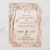Elegant Floral Wedding Invitation Card (Devant / Derrière)
