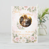 Elegant Floral Wedding Invitation Card (Debout devant)