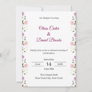Elegant Floral Wedding Invitation Card Kaart
