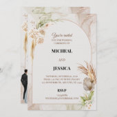 Elegant Floral Wedding Invitation Card Kaart (Voorkant / Achterkant)