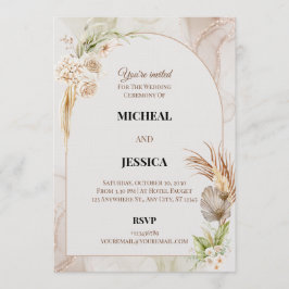 Elegant Floral Wedding Invitation Card Kaart