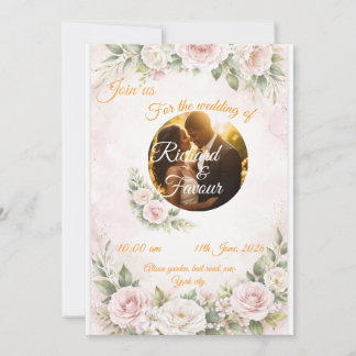 Elegant Floral Wedding Invitation Card Kaart