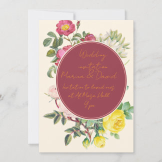 Elegant Floral Wedding Invitation Card Kaart