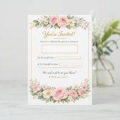 Elegant Floral Wedding Invitation Card Template (Debout devant)